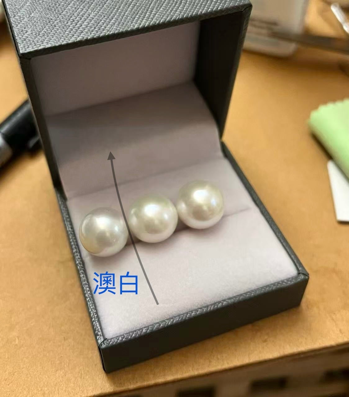 14 mm頂級淡水賽澳白珍珠耳環