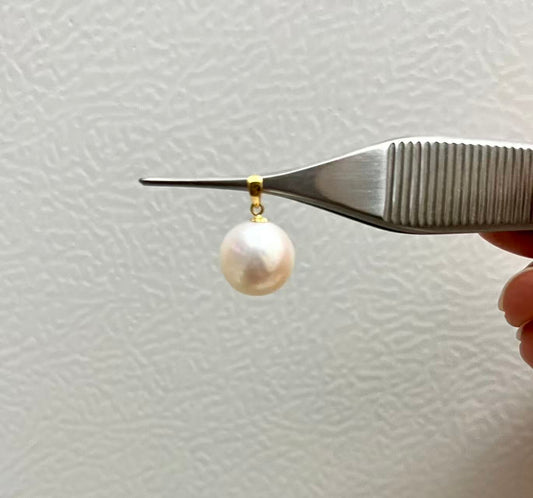 11.6mm 超稀有淡水極光粉完美圓珍珠吊墜