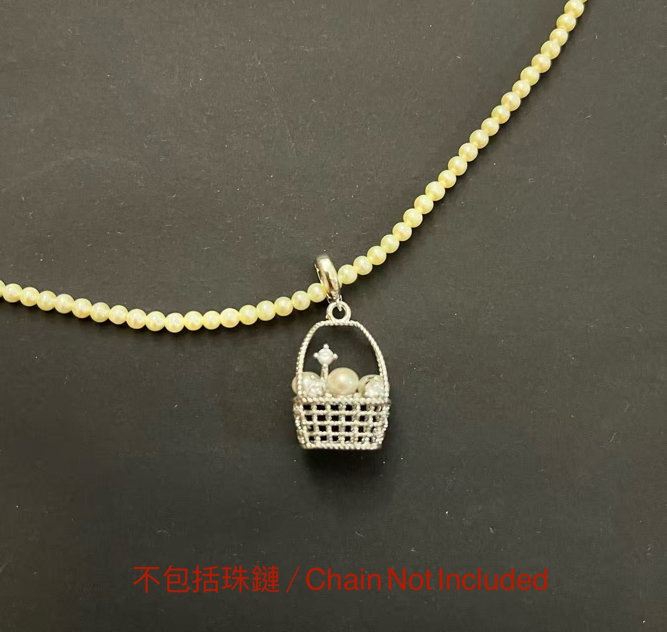 小菜籃 × 灰淡水珍珠 吊墜