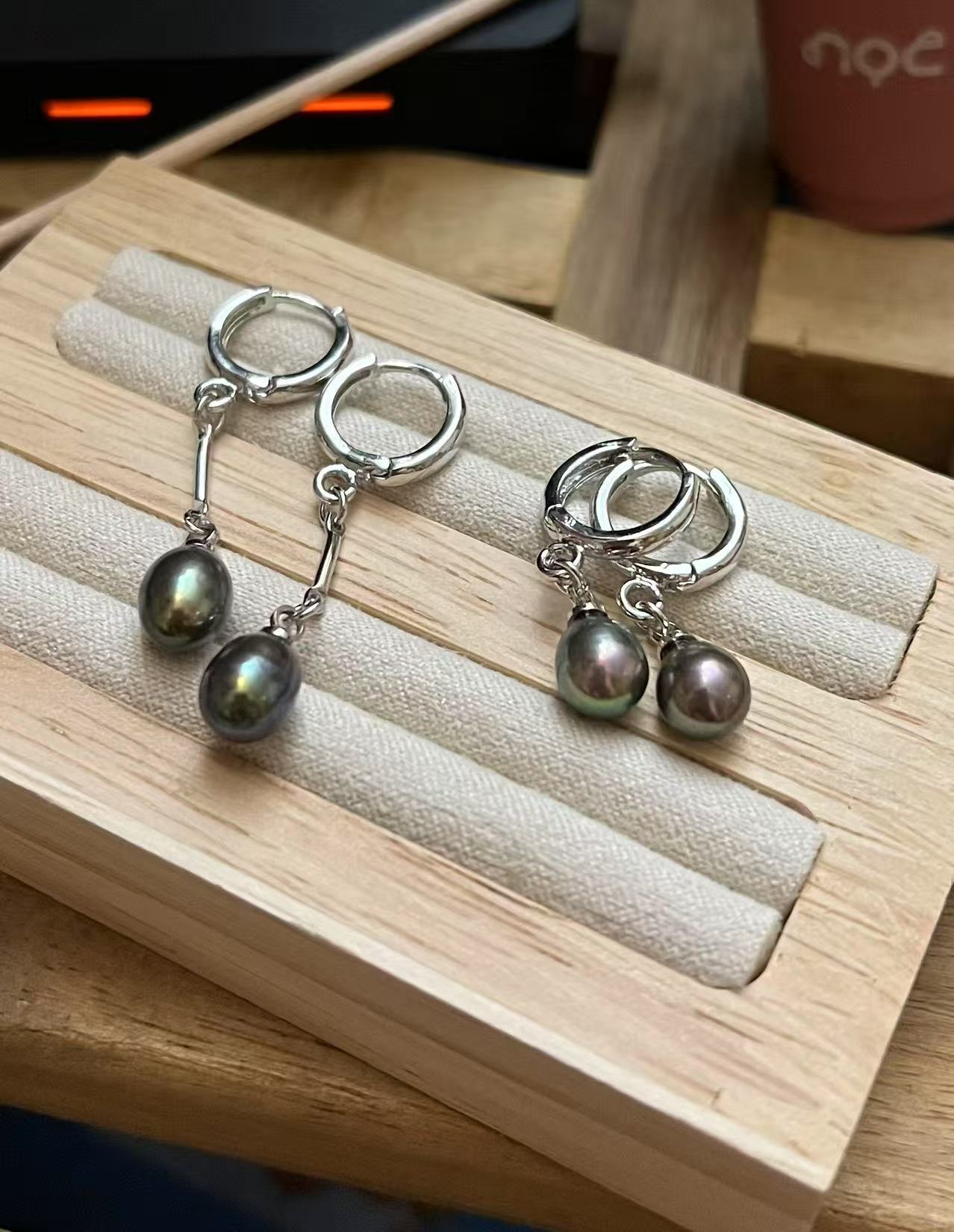 Long S925 Sterling Silver DIY Pearl Ear Wire Earrings