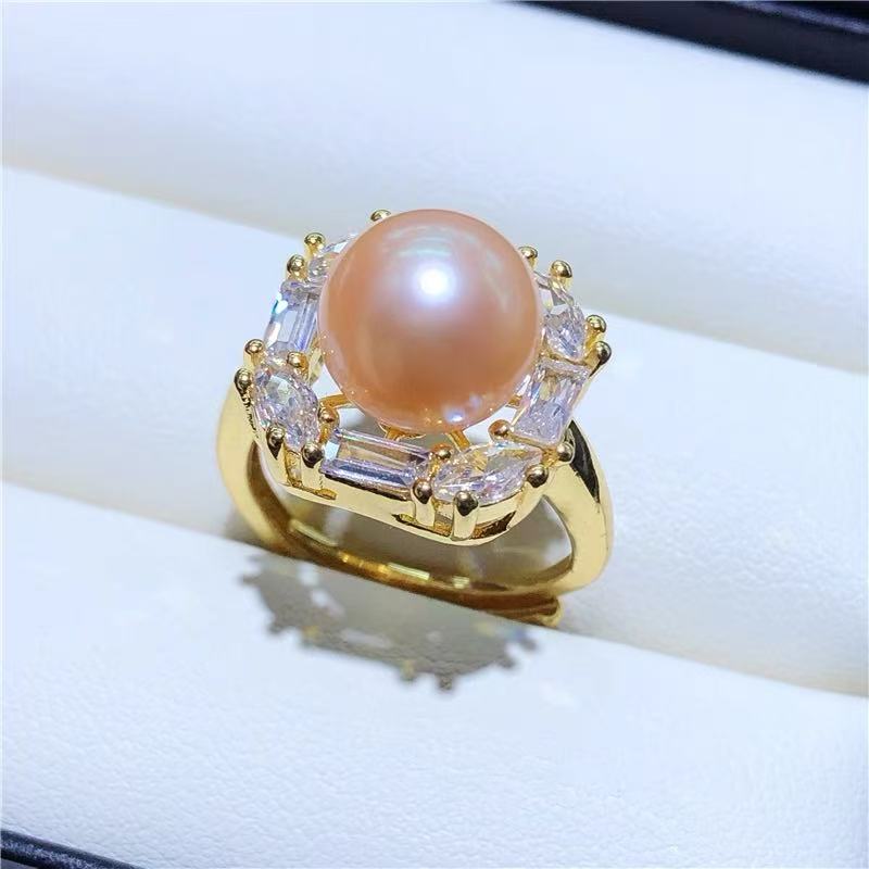 Orange Freshwater Natural Pearl Series Rings