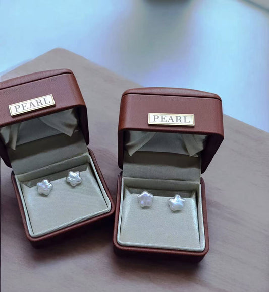 Star-Shaped Pearl Earrings