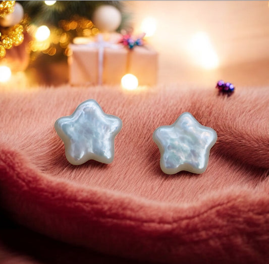 11-12mm Star-Shaped Pearl Earrings