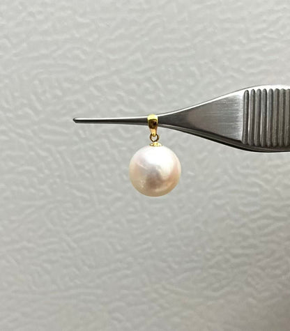 11.6mm 超稀有淡水極光粉完美圓珍珠吊墜
