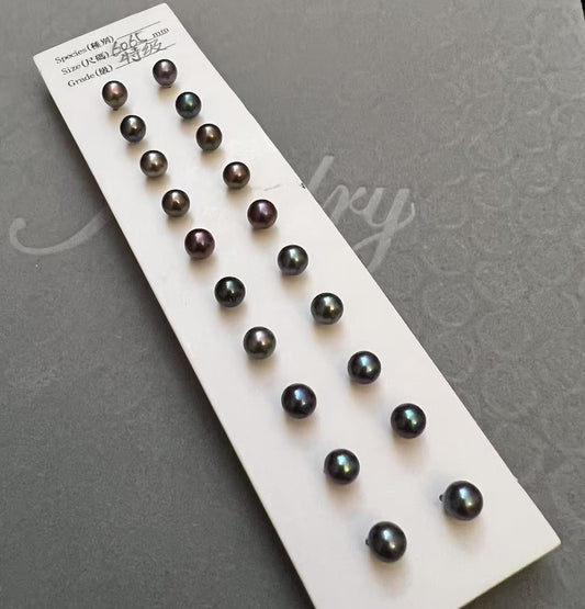 6–6.5mm Edison-Grade Iridescent Freshwater Pearl Earrings