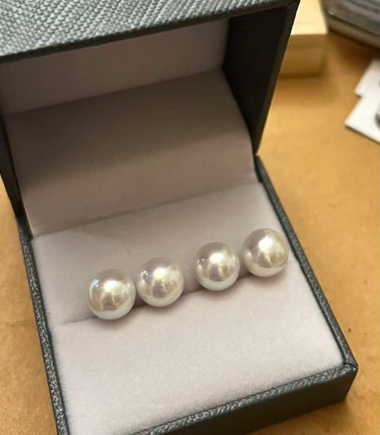 9.7mm 頂級淡水賽澳白珍珠耳環