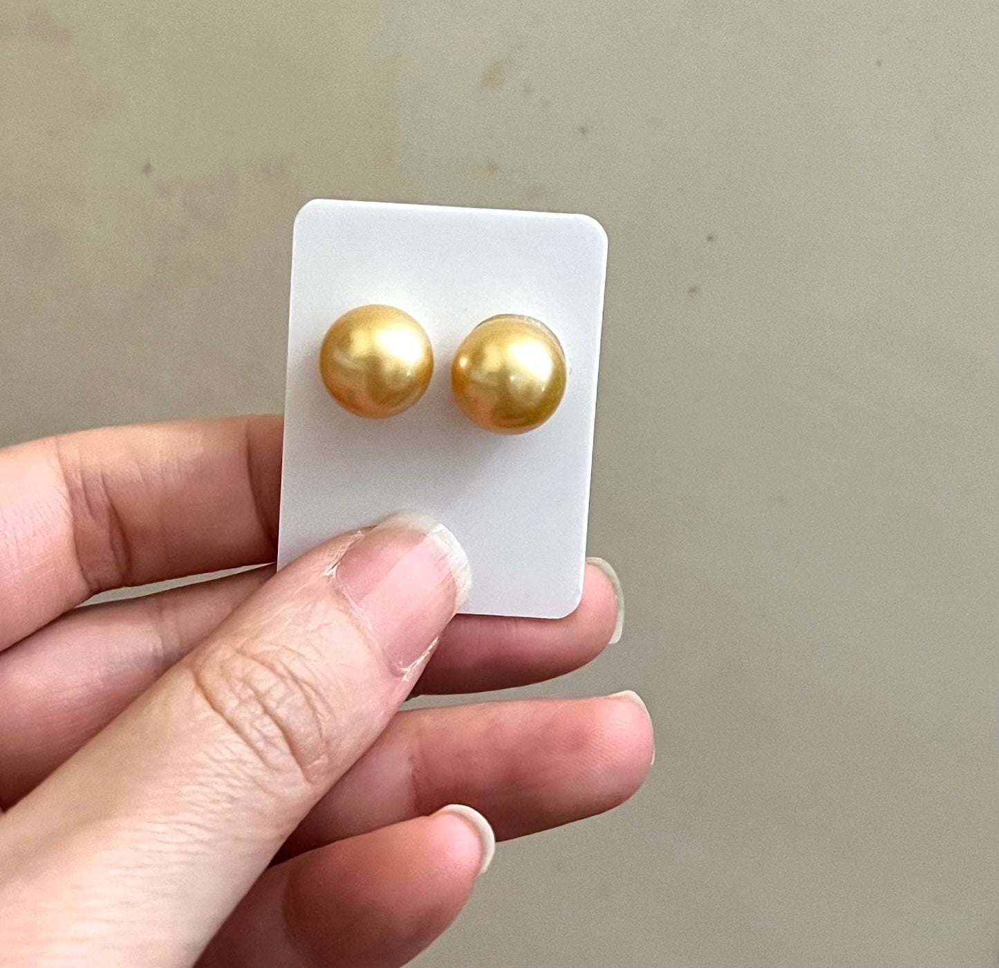 10-11mm South Sea Golden Pearl Earrings (with 18K Gold Post)