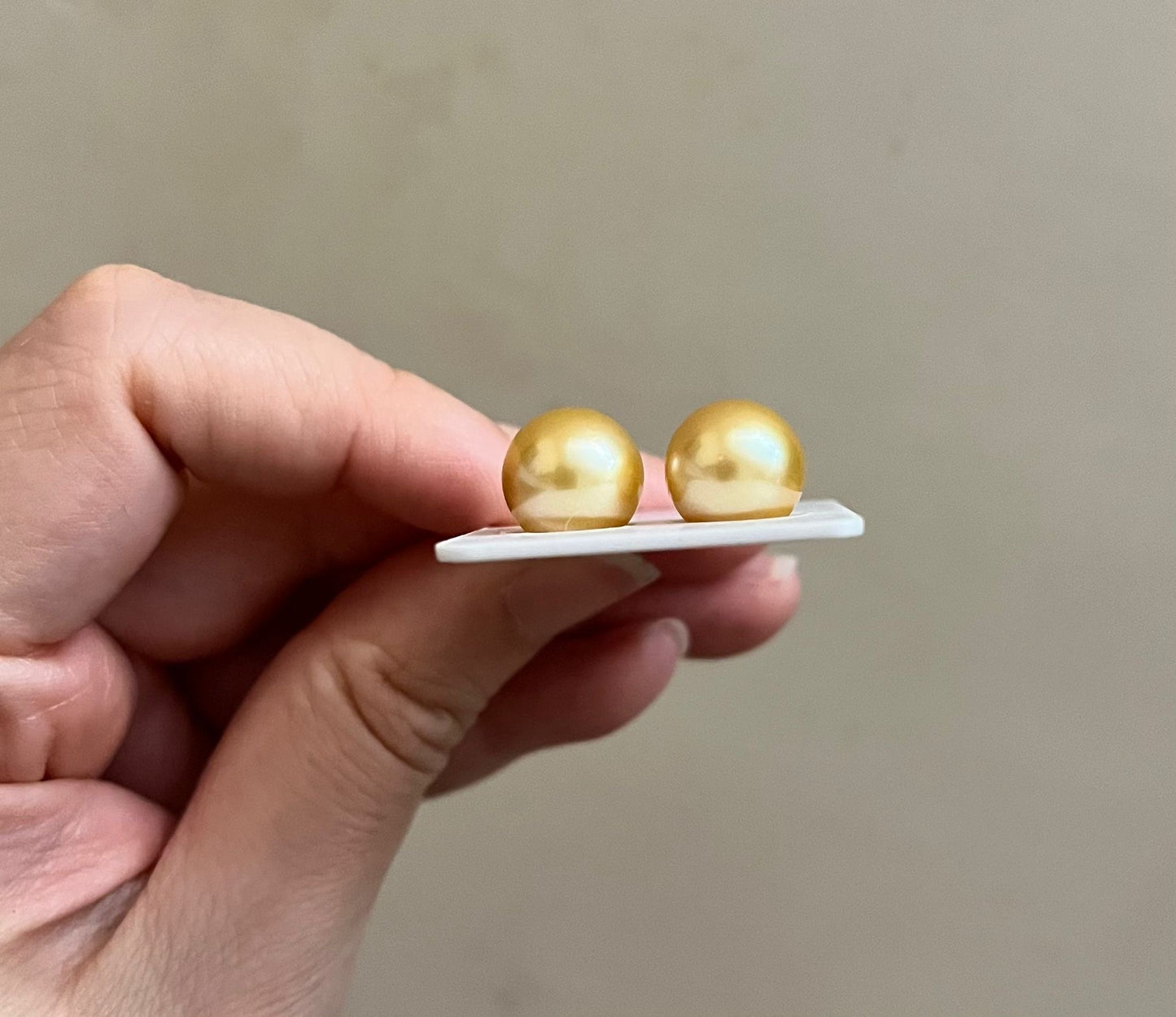 10-11mm South Sea Golden Pearl Earrings (with 18K Gold Post)
