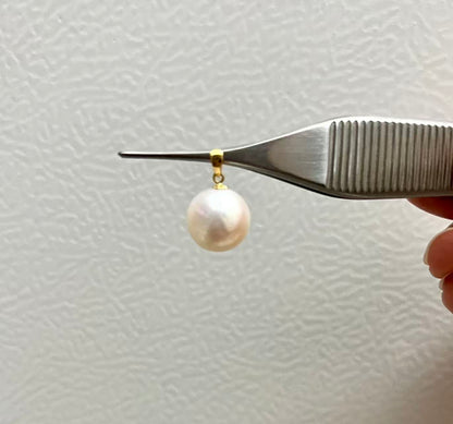 11.6mm 超稀有淡水極光粉完美圓珍珠吊墜