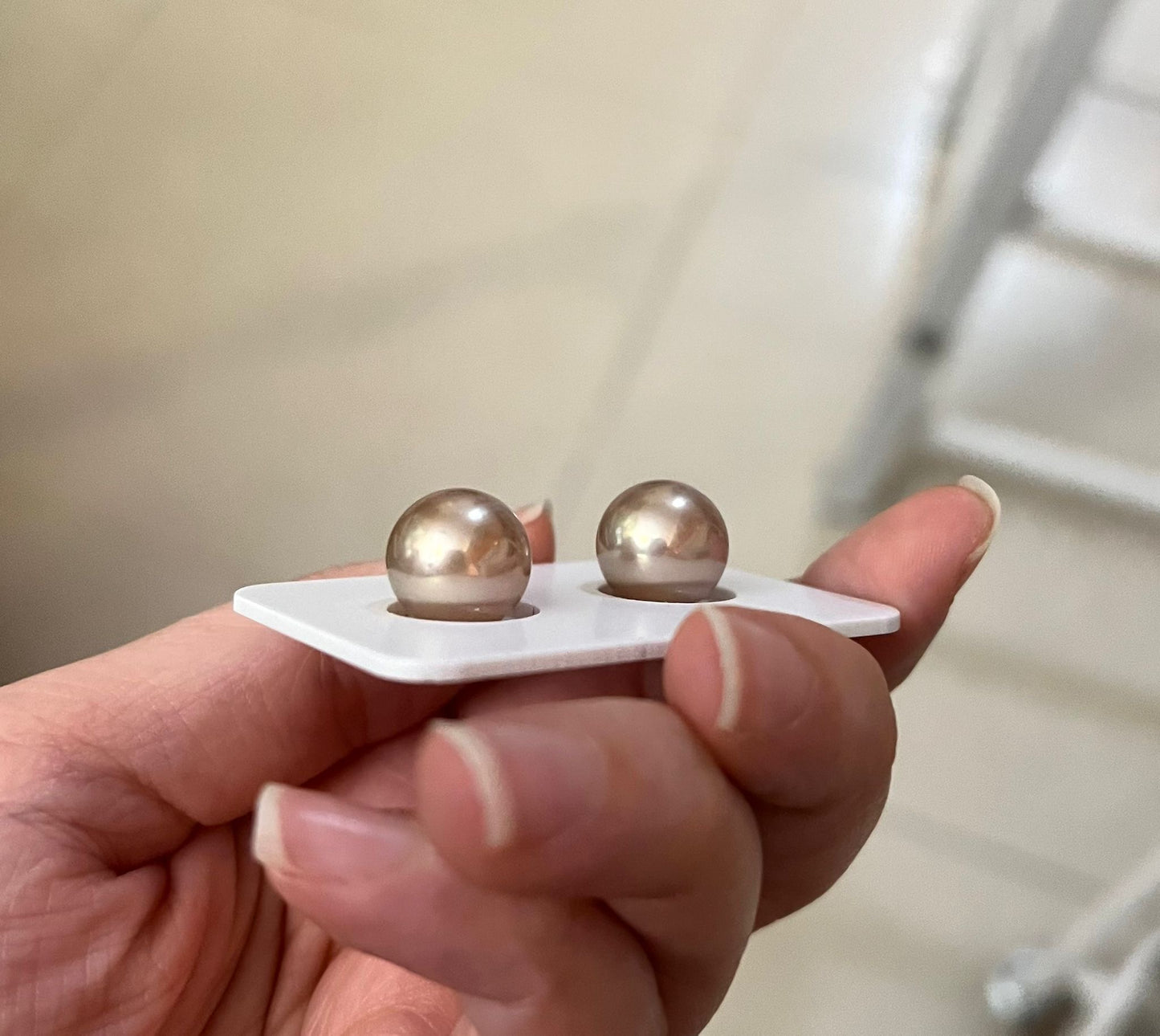 12mm Light Bronze Tone Premium Edison Pearls Earrings