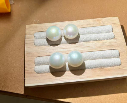 13.3mm 頂級淡水賽澳白珍珠耳環