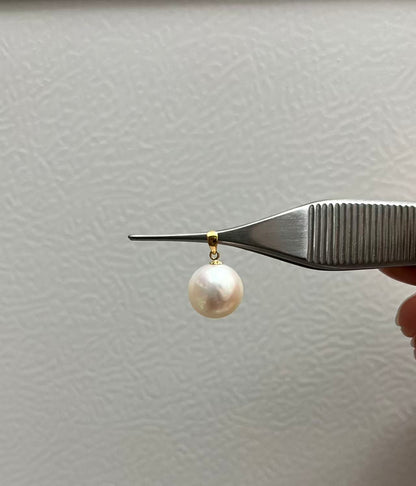 11.6mm 超稀有淡水極光粉完美圓珍珠吊墜
