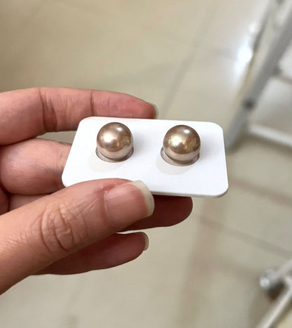 12mm Light Bronze Tone Premium Edison Pearls Earrings