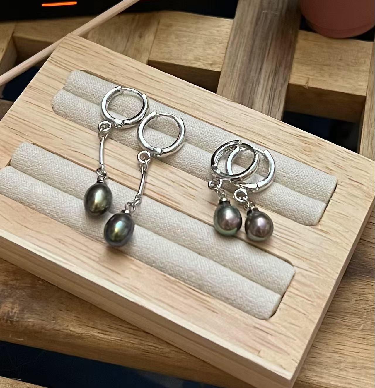 Long S925 Sterling Silver DIY Pearl Ear Wire Earrings