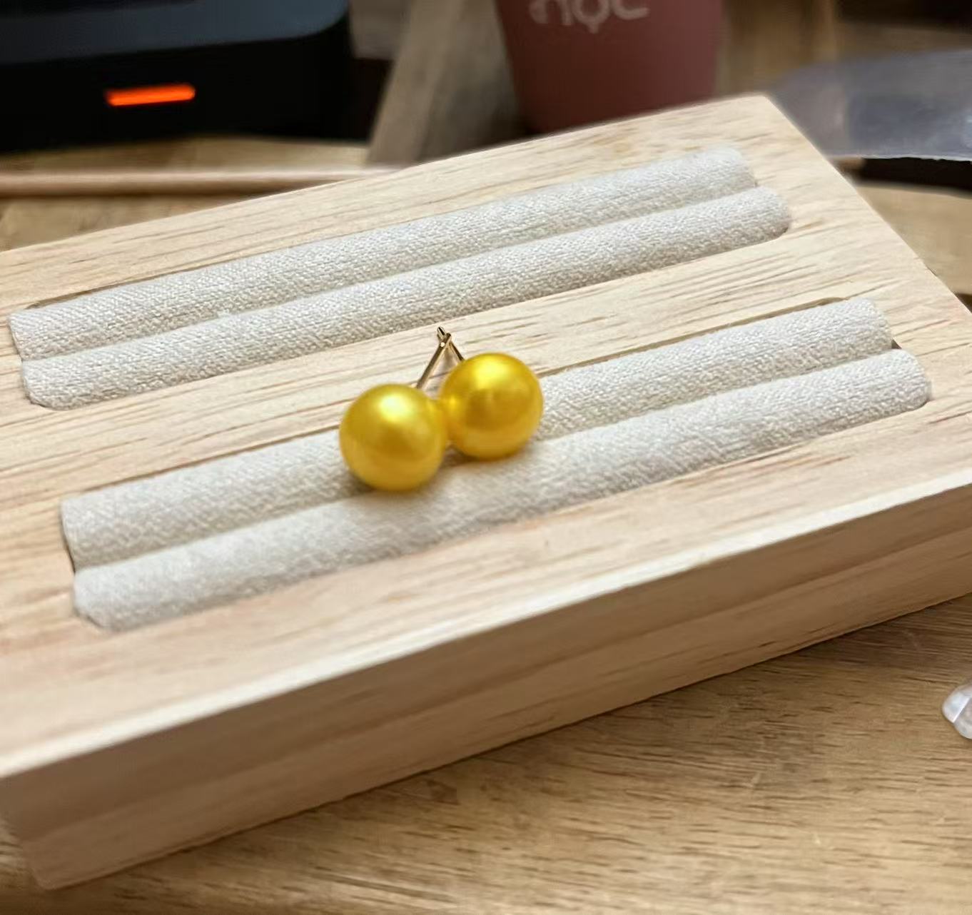 8.8mm optimised golden freshwater pearl