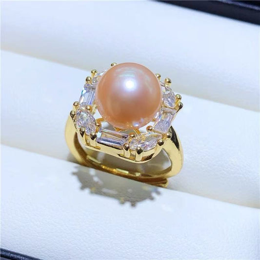 Orange Freshwater Natural Pearl Series Rings