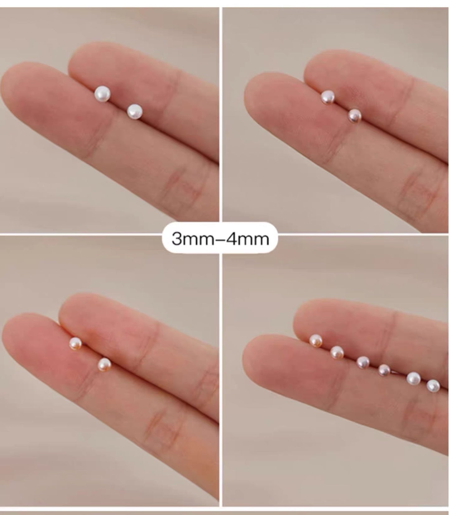 3–4mm Aurora Pearl Nurturing Earrings
