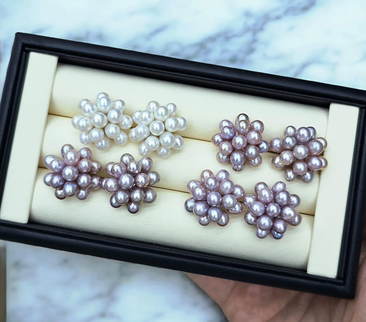 French Romantic Freshwater Pearl Floral Earrings
