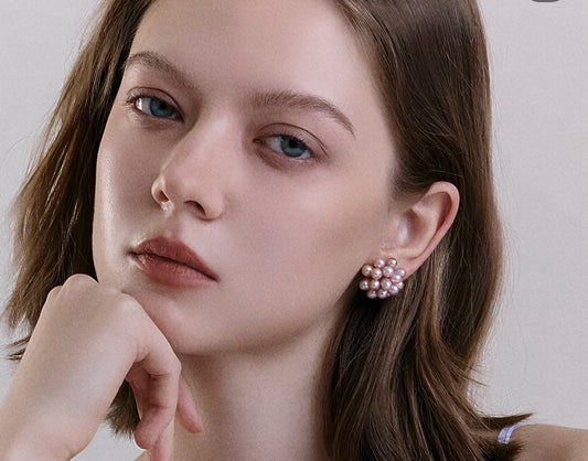 French Romantic Freshwater Pearl Floral Earrings