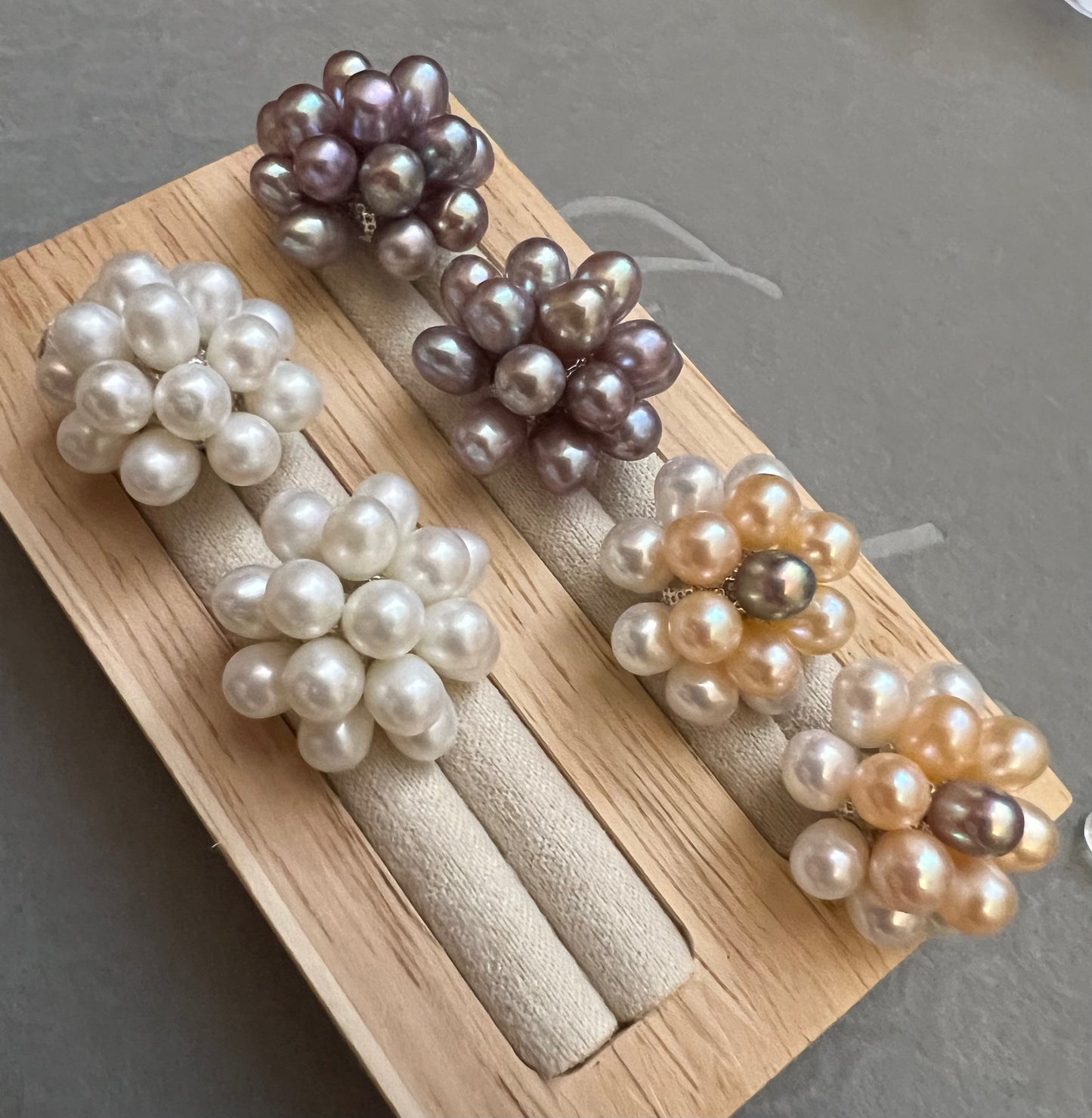 French Romantic Freshwater Pearl Floral Earrings